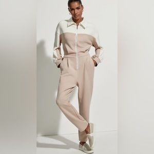 varley Isy Zip Front Jumpsuit - Light Taupe Mix